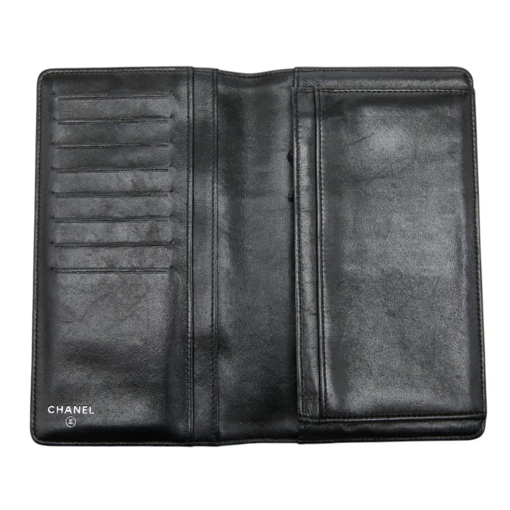 CHANEL Authentic Black Lambskin Leather Logo Wallet - Picture 7 of 11